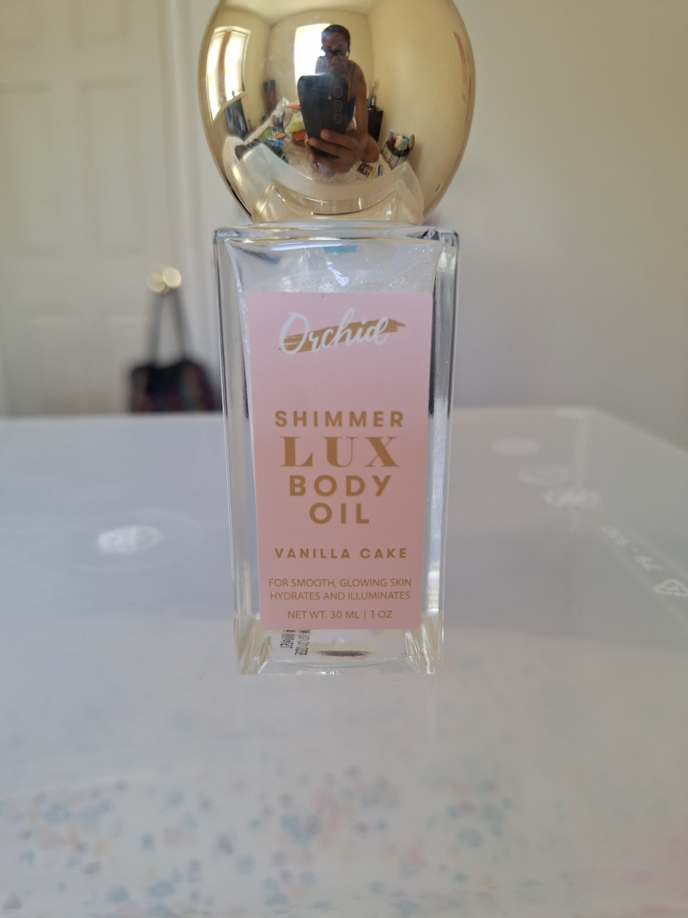 Shimmer Lux Body Oil - Vanilla Cake (Pink)